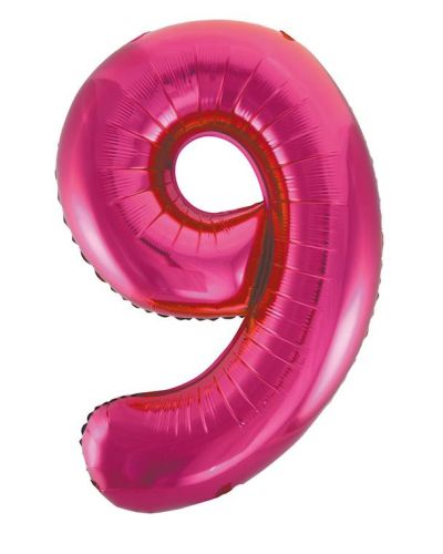 Giant Hot Pink Number Foil Balloon – 9