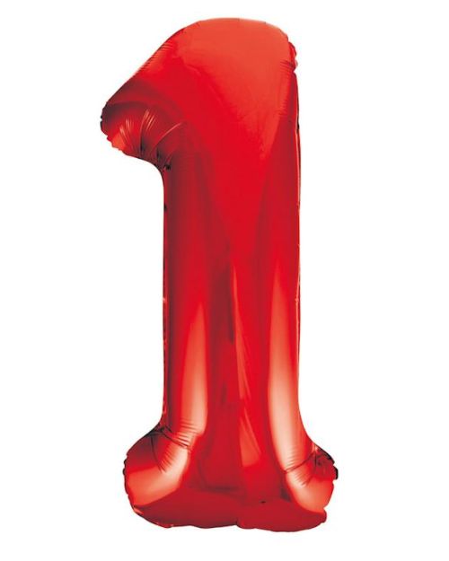 Giant Red Number Foil Balloon – 1
