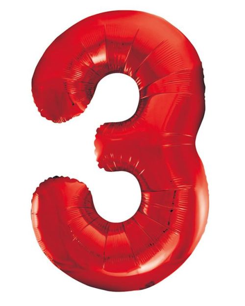 Giant Red Number Foil Balloon – 3