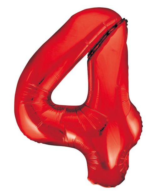 Giant Red Number Foil Balloon – 4