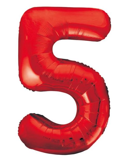 Giant Red Number Foil Balloon – 5
