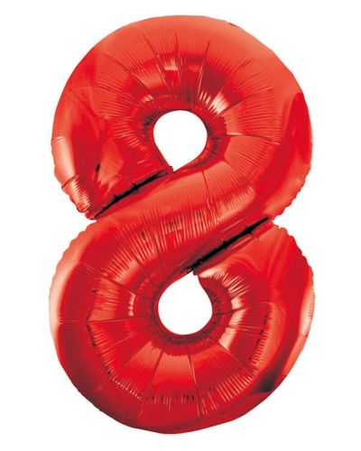 Giant Red Number Foil Balloon – 8