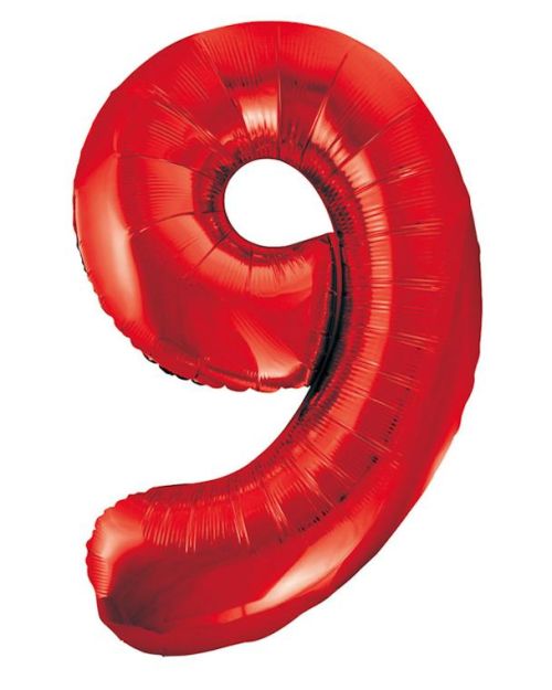 Giant Red Number Foil Balloon – 9