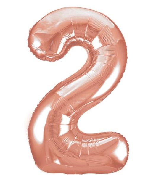 Giant Rose Gold Number Foil Balloon – 2