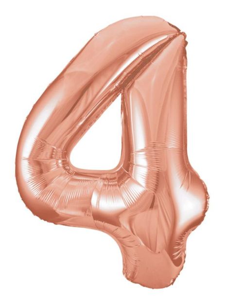 Giant Rose Gold Number Foil Balloon – 4