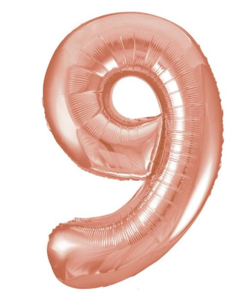 Giant Rose Gold Number Foil Balloon – 9