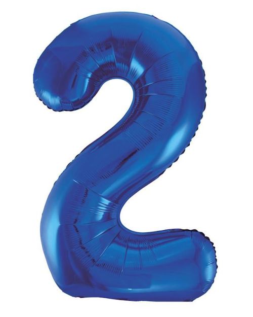 Giant Royal Blue Number Foil Balloon – 2