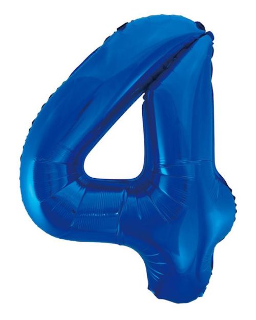 Giant Royal Blue Number Foil Balloon – 4