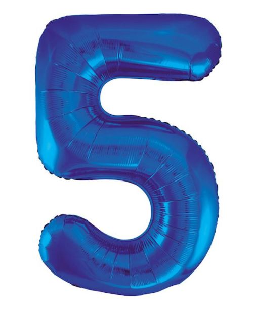 Giant Royal Blue Number Foil Balloon – 5