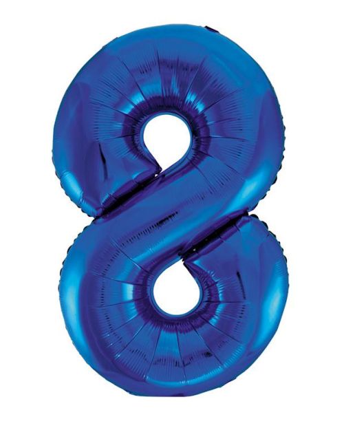 Giant Royal Blue Number Foil Balloon – 8