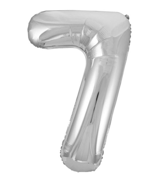 Giant Silver Number Foil Balloon – 7