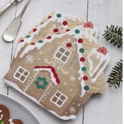 Gingerbread House Shaped Napkins 16pk
