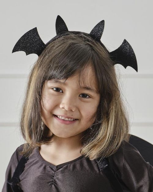 Ginger Ray Black Sparkle Bat Headband