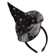 Ginger Ray Black & Gold Star Witch Hat Headband