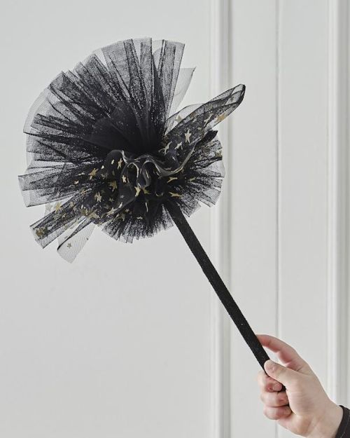 Ginger Ray Black & Gold Star Witches Broom