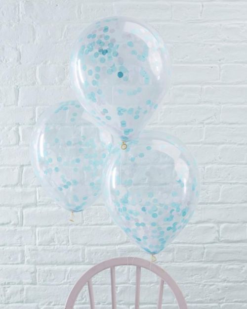Ginger Ray Blue Confetti Balloons 5pk