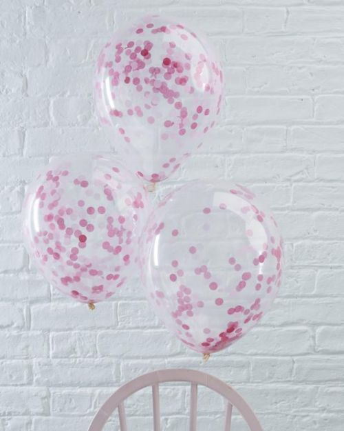 Ginger Ray Pink Confetti Balloons 5pk