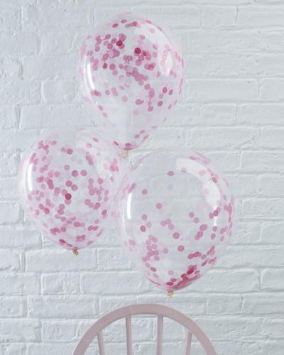 Ginger Ray Pink Confetti Balloons 5pk