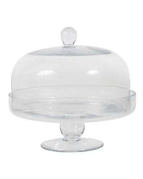 Glass Cake Stand with Dome – Short