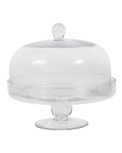 Glass Cake Stand with Dome – Short