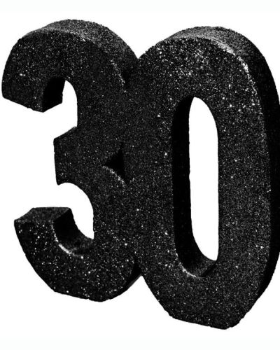 Glitter Number 30 Centrepiece – Black