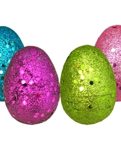 Fillable Large Glitter Easter Eggs 4pk