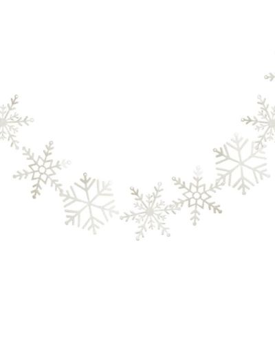 White Glitter Snowflake Garland