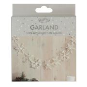 White Glitter Snowflake Garland
