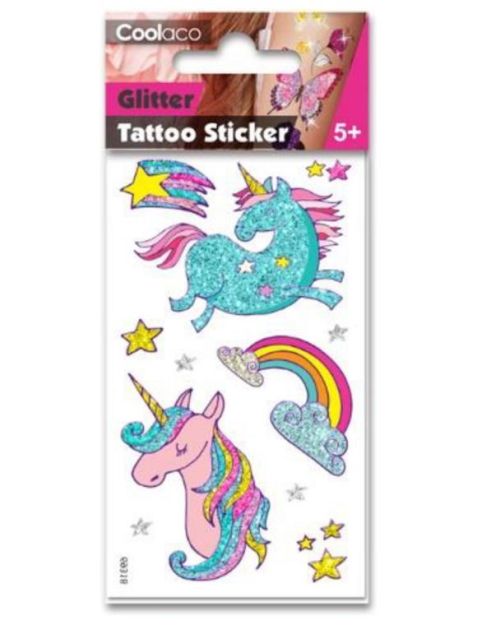 Glitter Temporary Tattoos – Rainbow Unicorns
