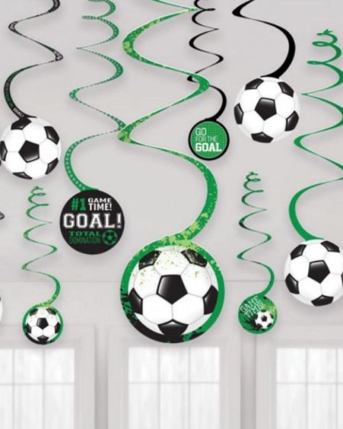 Goal Getter Soccer Hanging Spiral Decorations