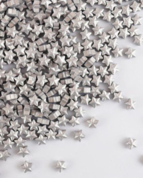 GoBake Silver Stars Shaped Sprinkles