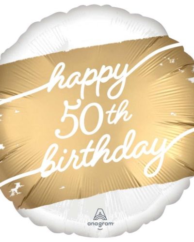 Golden Age Happy 50th Birthday Foil Balloon