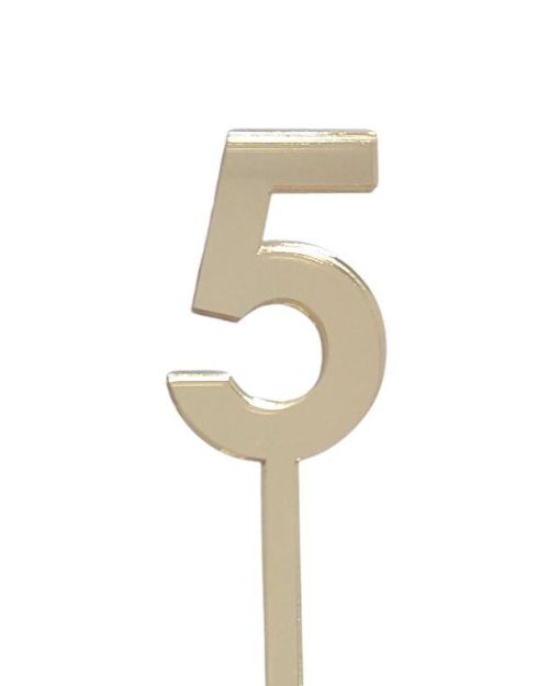 4.5cm Acrylic Number 5 – Gold