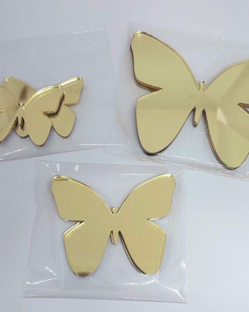 Acrylic Butterflies 6pk – Gold