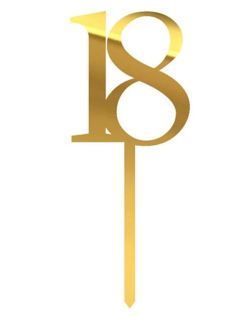 Gold Mirror 18 Cake Topper