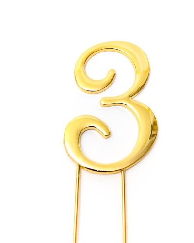 Gold Cake Topper – Number 3