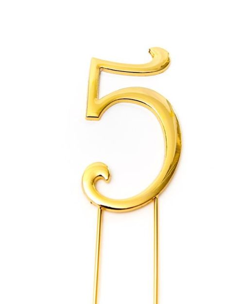 Gold Cake Topper – Number 5