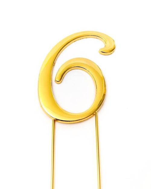 Gold Cake Topper – Number 6