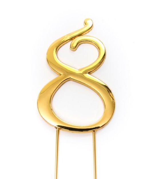 Gold Cake Topper – Number 8