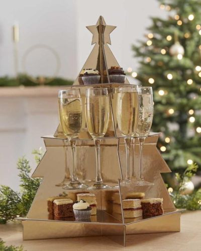 Gold Christmas Tree Treat & Drinks Stand