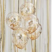 Gold Confetti Balloons 5pk