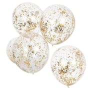 Gold Confetti Balloons 5pk