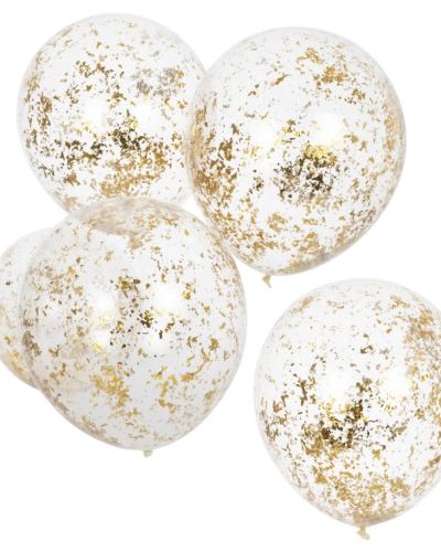 Gold Confetti Balloons 5pk