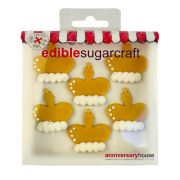 Gold Crown Sugarcraft Toppers 6pk