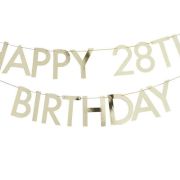Customisable Gold Happy Birthday Banner