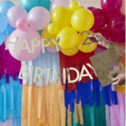 Customisable Gold Happy Birthday Banner