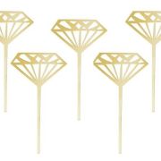 Gold Diamond Cupcake Toppers 5pk