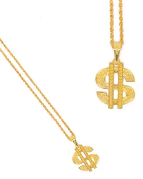 Gold Dollar Sign Necklace