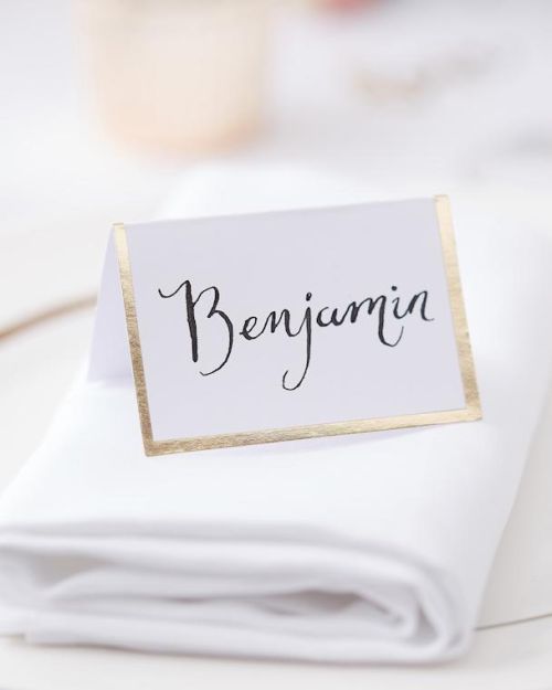 Gold Foiled Wedding Place Cards 10pk
