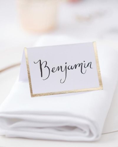 Gold Foiled Wedding Place Cards 10pk